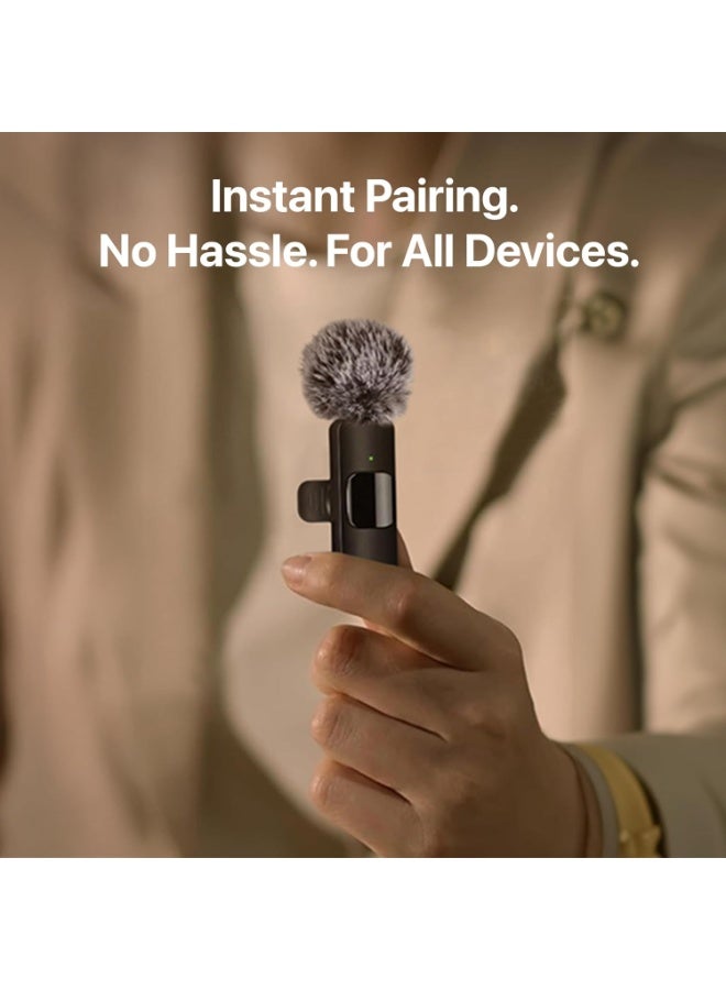 عام Mini Mic Pro (أحدث طراز) - ميكروفون صغير لاسلكي لأجهزة iPhone وiPad وAndroid - 2 ميكروفون Lavalier لتسجيل الفيديو - تسجيل iPhone Mic Crystal Clear مع USB-C لمنشئي المحتوى - Image 4